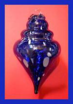 Spindle: Blue 3 x 5 inches, Hangs  Glass, 3 for $21