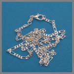 Chain: Silver Plated Figaro 24 inches, 10 chains