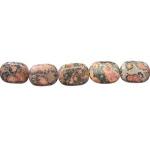 Soft Rectangles: 10 x 14mm Leopardskin Jasper 15 - 16 inch strands