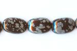 Soft Rectangles: 8 x 12mm Snowflake Obsidian (Volcanic Glass) 15 - 16 inches