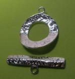 Sterling Silver Clasps: Toggles Round 25mm Textured, each
