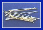 Sterling Silver Headpins: Ball End (Ballpin) 2 Inch 24 Gauge, 100 pieces