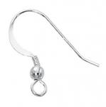 Sterling Silver Earwires: French Hook #3, Ball and Coil, 100 pieces