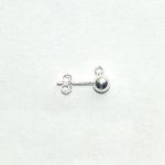 Sterling Silver Earwires: Ball & Post 5mm w/ Loop / Nut, 10 pieces