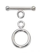 Sterling Silver Clasps: Toggles Round 8mm, 10 clasps