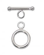 Sterling Silver Clasps: Toggles Round 9mm, 10 pieces