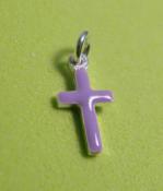 Sterling Charms: Cross: Lilac Enameled, Tiny