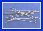 Sterling Silver Eyepins: 2 inch 26 Gauge, 100 pieces