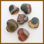 Stone Carvings: Hearts Red River Jasper 30 - 35mm Approximately, 3 for $12