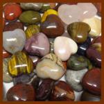 Stone Carvings: Hearts 25 - 30mm Assorted Stones, 10 for $35