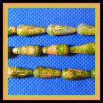Teardrops: 6 x 16mm Unakite 15 - 16 inches, 3 for $12