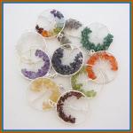 Pendants: Tree of Life Round Wire Wrapped and Delicate, Silver Colored, 10 assorted