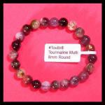 Bracelets: Stretchy Tourmaline 8mm, 3 bracelets for $16