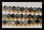 Rounds: Tourmalinated Quartz  6mm Strands 15 - 16 inch