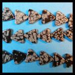 Triangles: 13mm Snowflake Obsidian 15 - 16 inches, 3 for $12