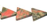 Triangles: 16mm Unakite 15 - 16 inches, 3 for $12