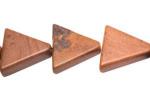 Triangles: 16mm Wooden Stone 15 - 16 inches, 3 for $12