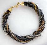 Necklaces: Twisted Seedbeads Black 15 - 16 inches