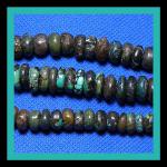 Rondelles: 8 - 12mm Chinese Turquoise Rough 15 - 16 inches, each
