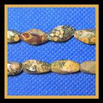 Twists: 6 x 13mm Leopardskin Jasper 15 - 16 inch strands