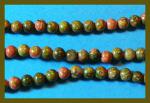 Rounds: Unakite  4mm by the Strand 15 - 16 inches