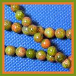 Rounds: Unakite  6mm by the Strand 15 - 16 inches
