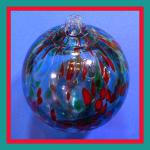 Witch Ball3: Small: WB1093 Hanging Glass Ball, Red and Blue, 3 inches, 3 for $21