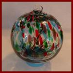 Witch Ball4: WB109  Green, red 4 inches, 2 for $18