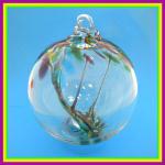 Witch Ball4: WB25 Green, violet/red, yellow 4 inches across, 2 for $18