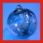 Witch Ball4: WB25 New Green, violet/red, yellow 4 inches across, 2 for $18