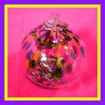 Witch Ball4: WB26 Aqua & Yellow & Green & Purple Hanging Glass Ball of 4 inches, 2 for $18