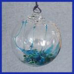 Witch Ball4: WB28 Understated greens seemingly wishing they were blue, 4 inches across, 2 for $18