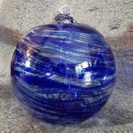 Witch Ball6: #115 Blue, Horizontal Lines 6 Inches Across