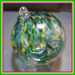 Witch Ball6: #26 Green and Yellow, 6 Inches Across