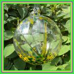 Witch Ball6: #29 Yellow and Green and Purple 6 Inches Across