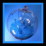 Witch Ball8: #17 Clear with Aquamarine 8 Inches Across, Flattish at the Top