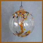Witch Ball8:  #112 The Big Orangish One For When the Witches are Very, Very Bad, glass, 8 Inches Across (And Over, Under, Sideways, Down)