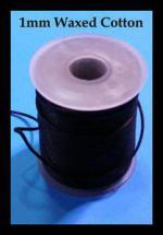 Cord: Cotton Black 1mm 25 meter spools