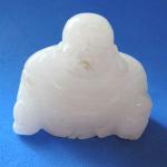 Stone Figurine Buddha: White Quartz (Snowquartz)