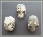 Stone Figurine Skulls: White Howlite, 3 for $27