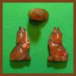 Stone Figurine Wolf: Carnelian, 3 for $27
