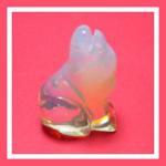 Stone Figurine Wolf: Opalite (Moonstone Glass), 3 for $27