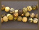 Rounds: Yellow Line Turquoise (Jasper?) (Serpentine) (?) 8mm by the Strand 15 - 16 inches